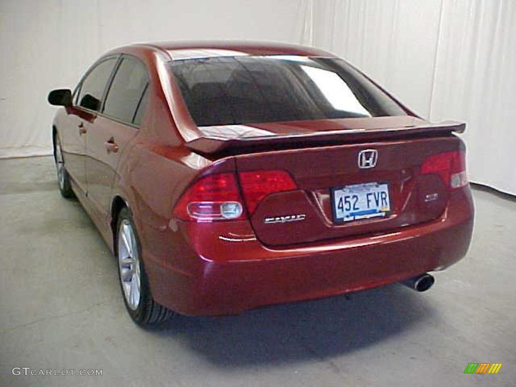 2007 Civic Si Sedan - Habanero Red Pearl / Black photo #13