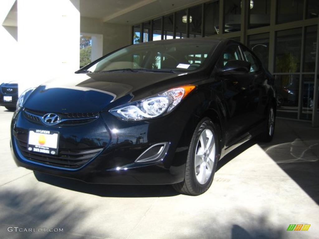 2011 Elantra GLS - Black Noir Pearl / Gray photo #1