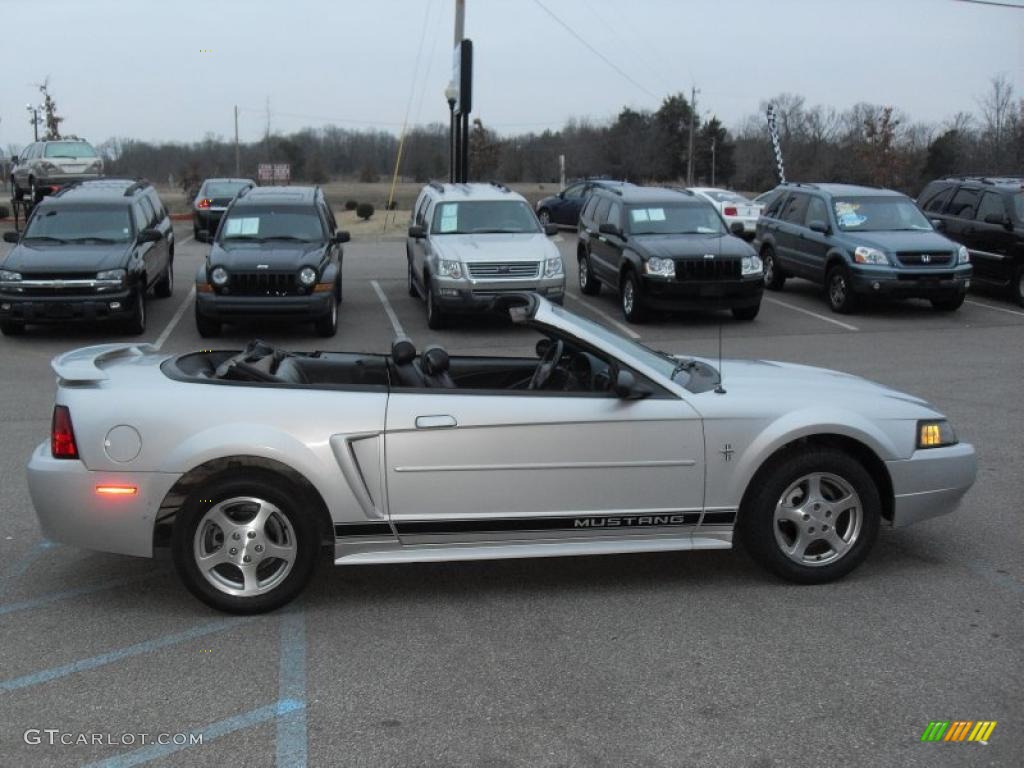 2002 Mustang V6 Convertible - Satin Silver Metallic / Dark Charcoal photo #12