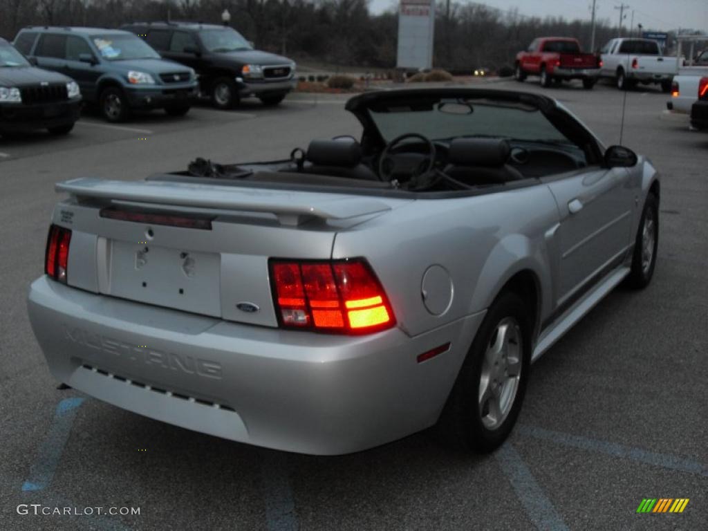 2002 Mustang V6 Convertible - Satin Silver Metallic / Dark Charcoal photo #13
