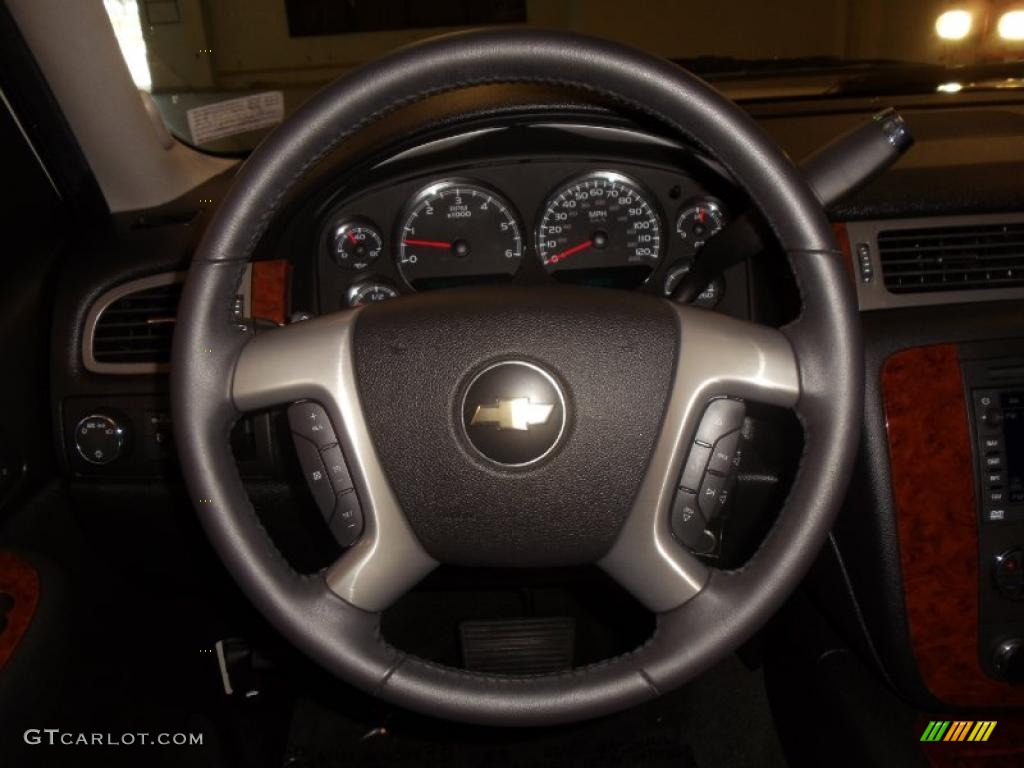 2009 Chevrolet Tahoe LTZ Ebony Steering Wheel Photo #43420604