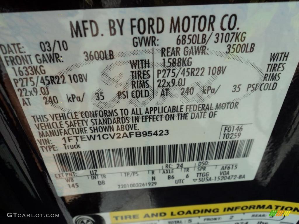2010 F150 Color Code UZ for Lava Red Metallic Photo #43425672