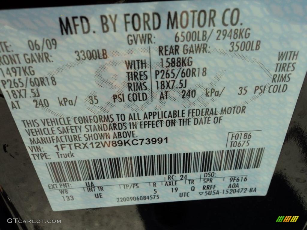 2009 F150 Color Code UA for Black Photo #43428245