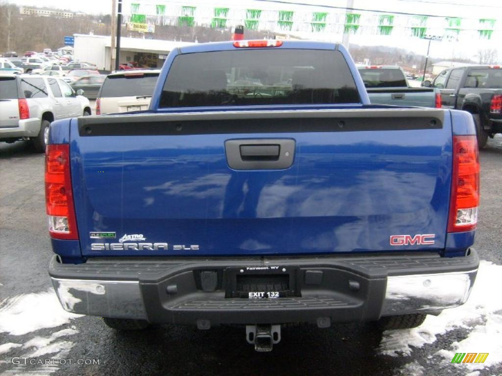 2011 Sierra 1500 SLE Extended Cab 4x4 - Laser Blue / Ebony photo #6