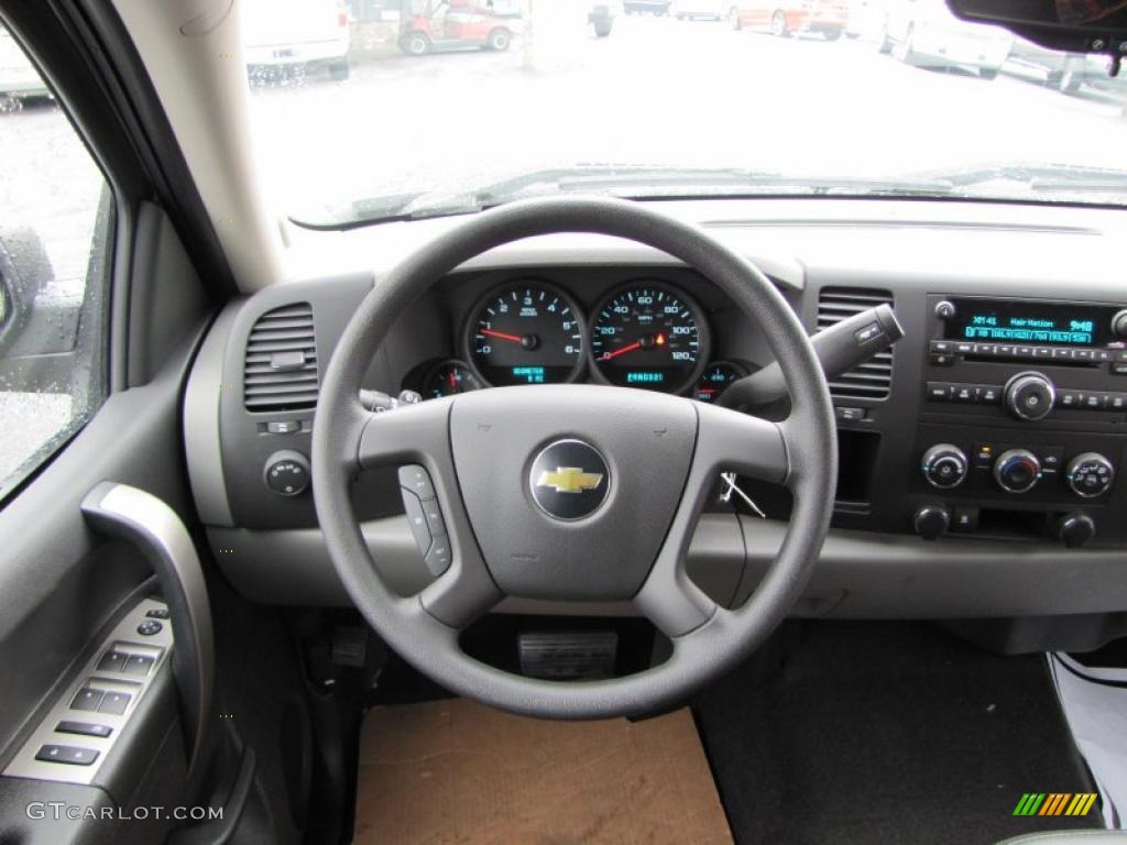 2011 Chevrolet Silverado 1500 LS Crew Cab Dark Titanium Steering Wheel Photo #43437167