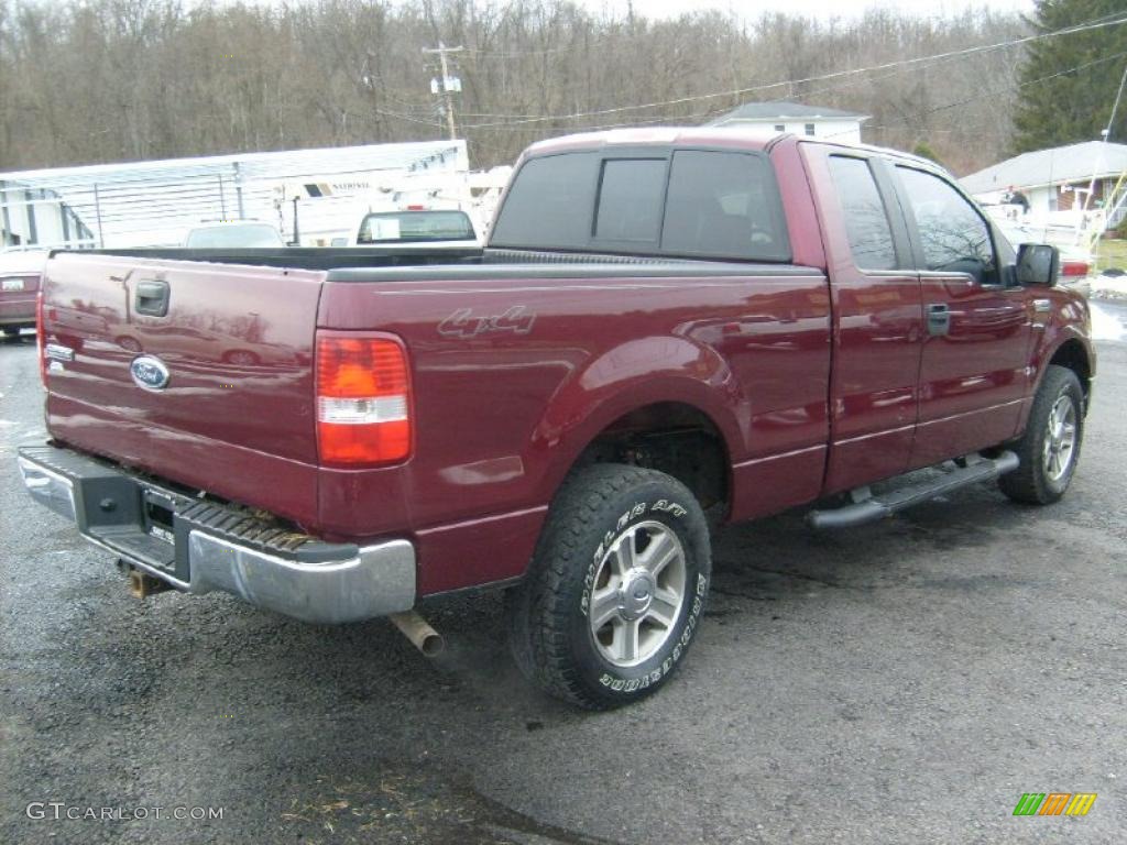 2005 F150 XLT SuperCab 4x4 - Dark Toreador Red Metallic / Medium Flint/Dark Flint Grey photo #7