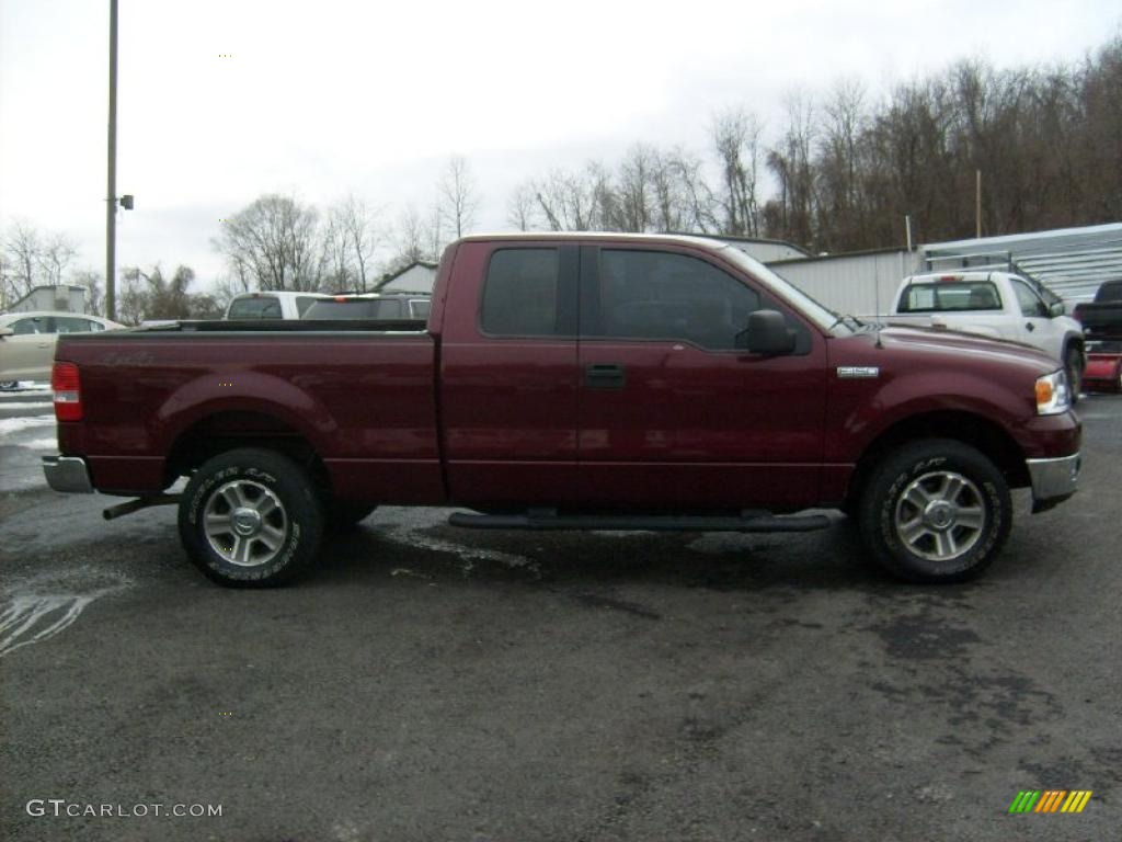 2005 F150 XLT SuperCab 4x4 - Dark Toreador Red Metallic / Medium Flint/Dark Flint Grey photo #8