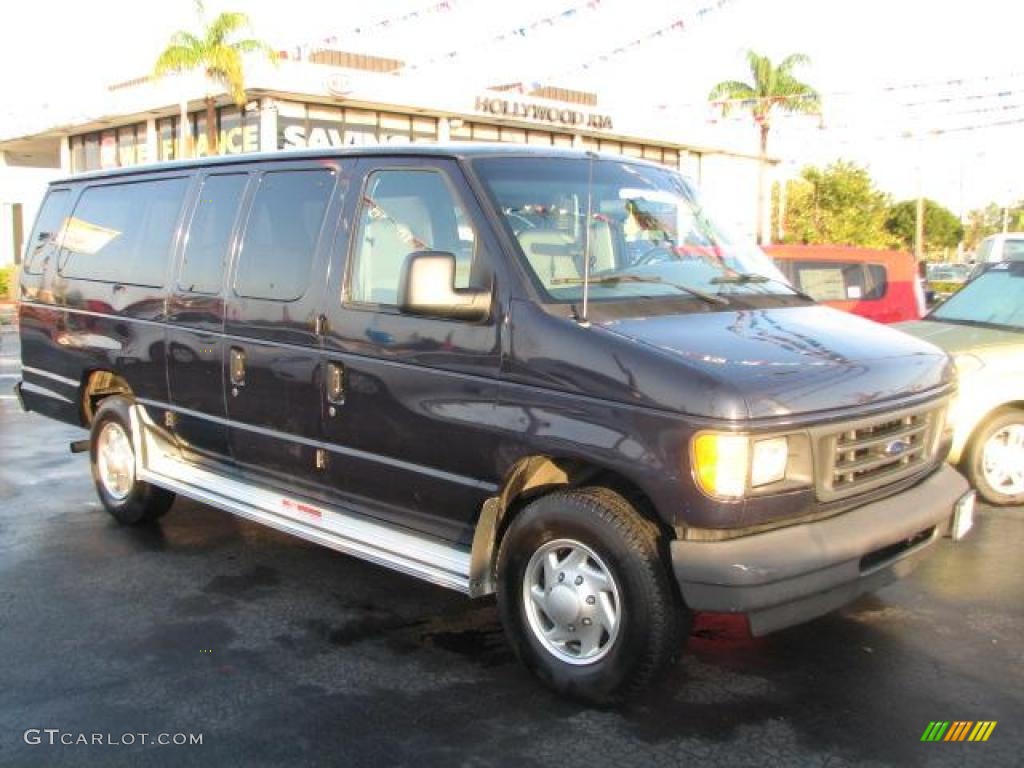 2003 E Series Van E350 Super Duty XLT Extended Passenger - True Blue Metallic / Medium Flint photo #1