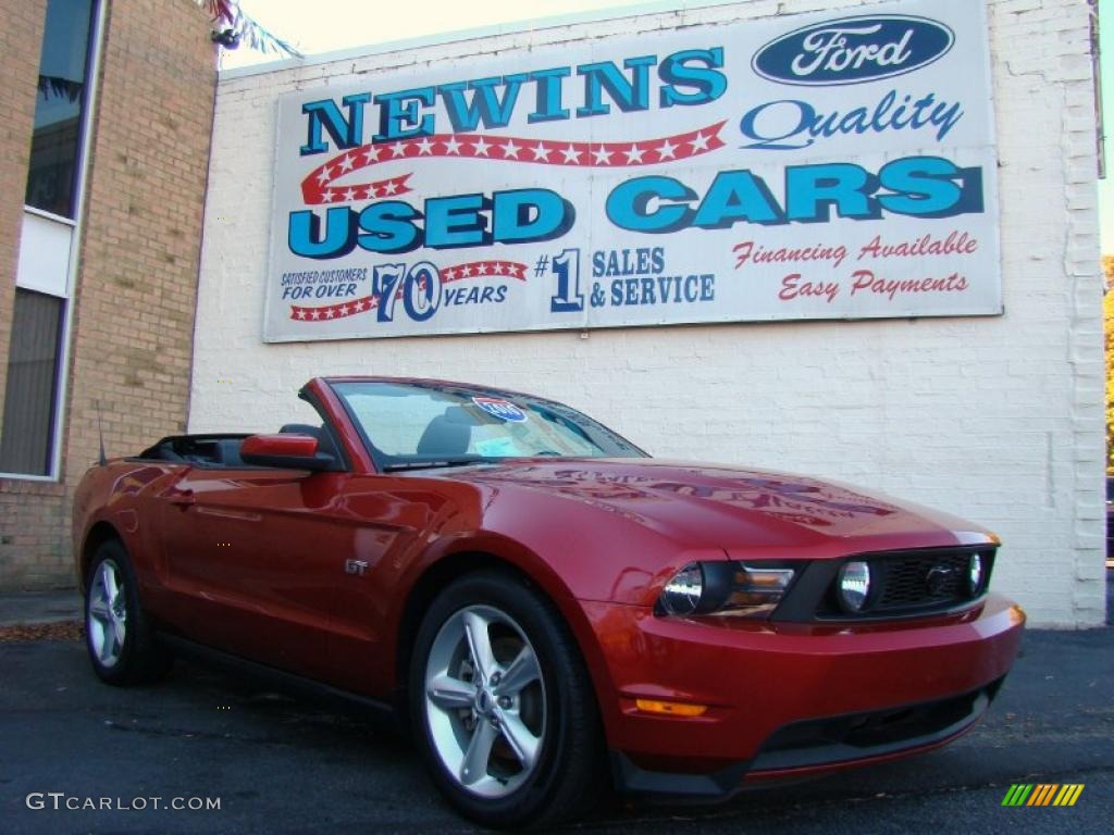 2010 Mustang GT Premium Convertible - Red Candy Metallic / Charcoal Black/Cashmere photo #1