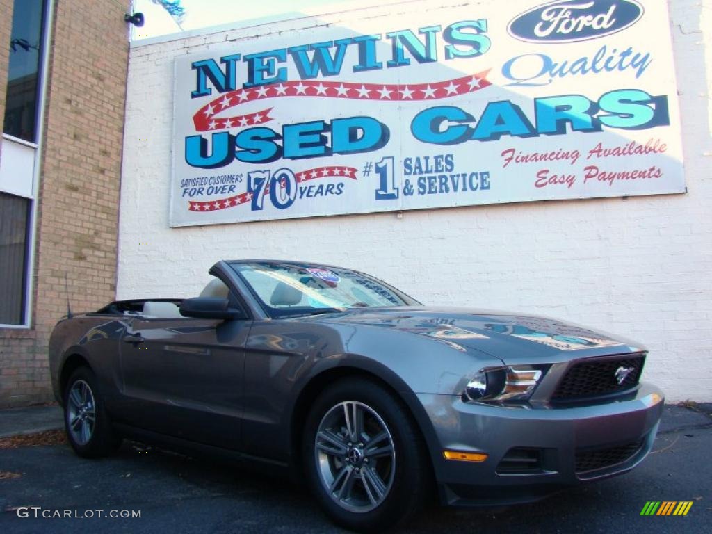 2010 Mustang V6 Premium Convertible - Sterling Grey Metallic / Stone photo #1