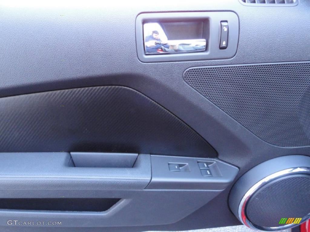 2011 Ford Mustang GT/CS California Special Convertible Charcoal Black Door Panel Photo #43438842