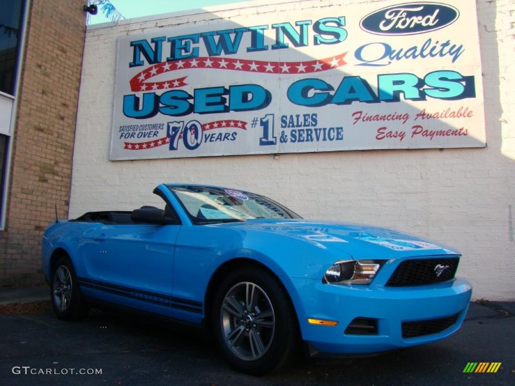 2010 Mustang V6 Premium Convertible - Grabber Blue / Charcoal Black photo #1