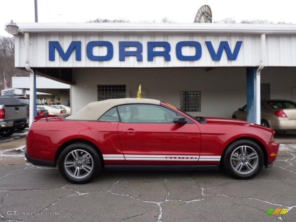 2011 Mustang V6 Premium Convertible - Red Candy Metallic / Stone photo #1