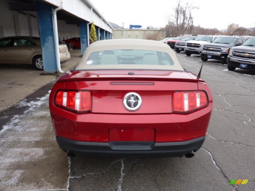 2011 Mustang V6 Premium Convertible - Red Candy Metallic / Stone photo #9