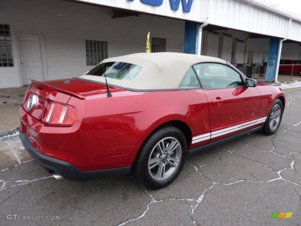 2011 Mustang V6 Premium Convertible - Red Candy Metallic / Stone photo #10
