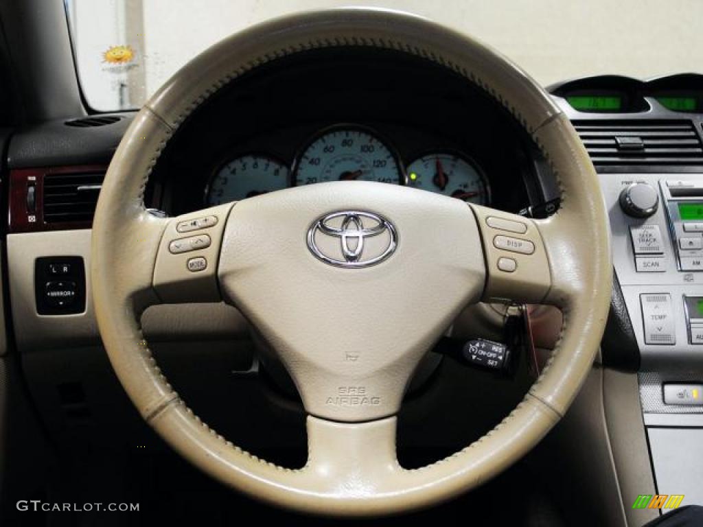 2004 Toyota Solara SLE V6 Coupe Ivory Steering Wheel Photo #43447076