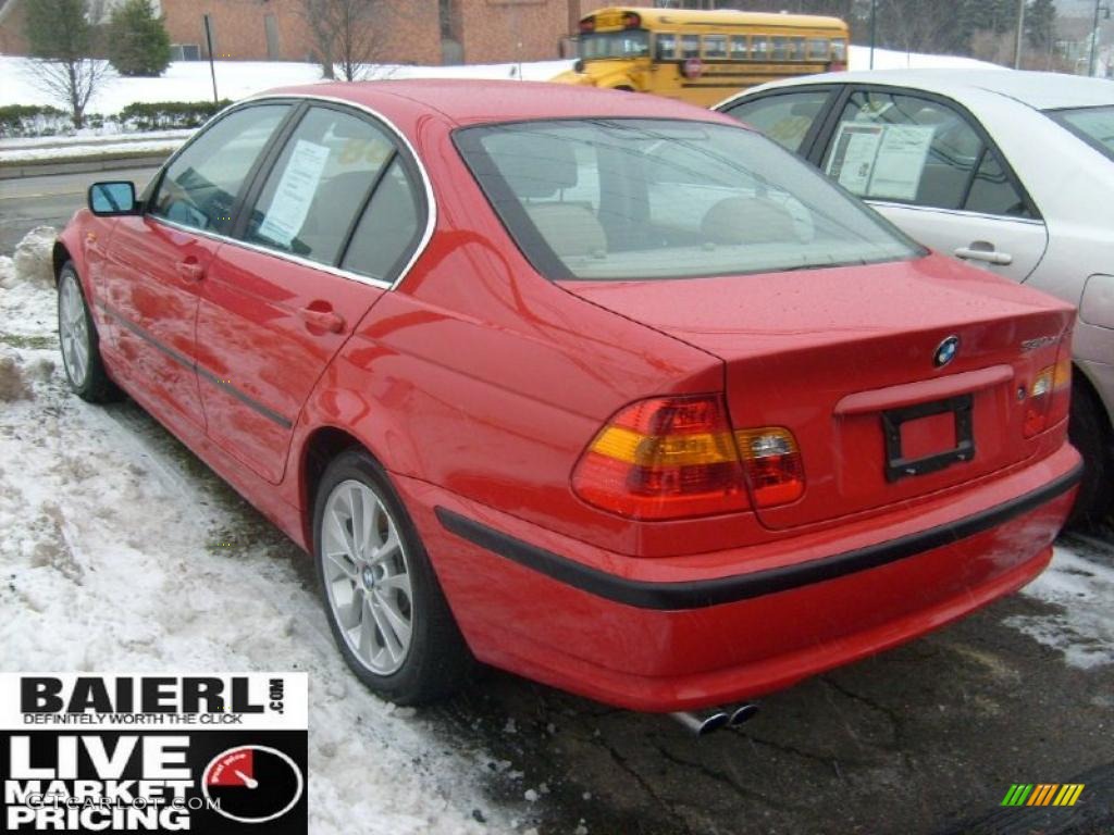 2002 3 Series 330xi Sedan - Electric Red / Sand photo #3