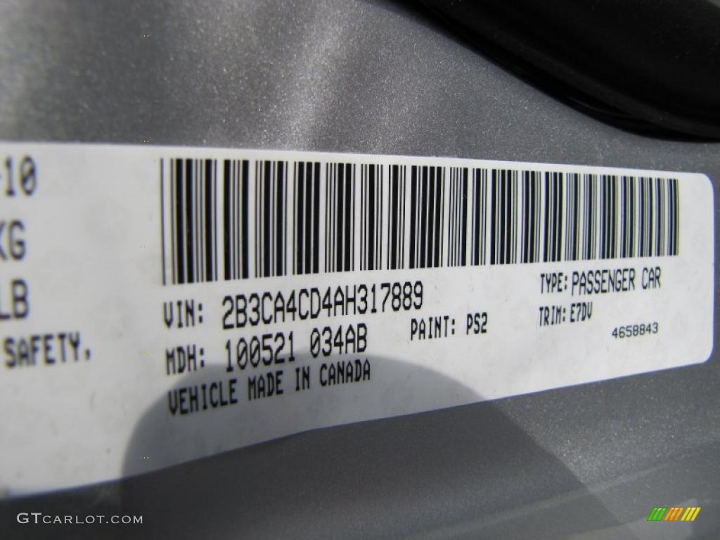 2010 Charger SE - Bright Silver Metallic / Dark Slate Gray photo #13