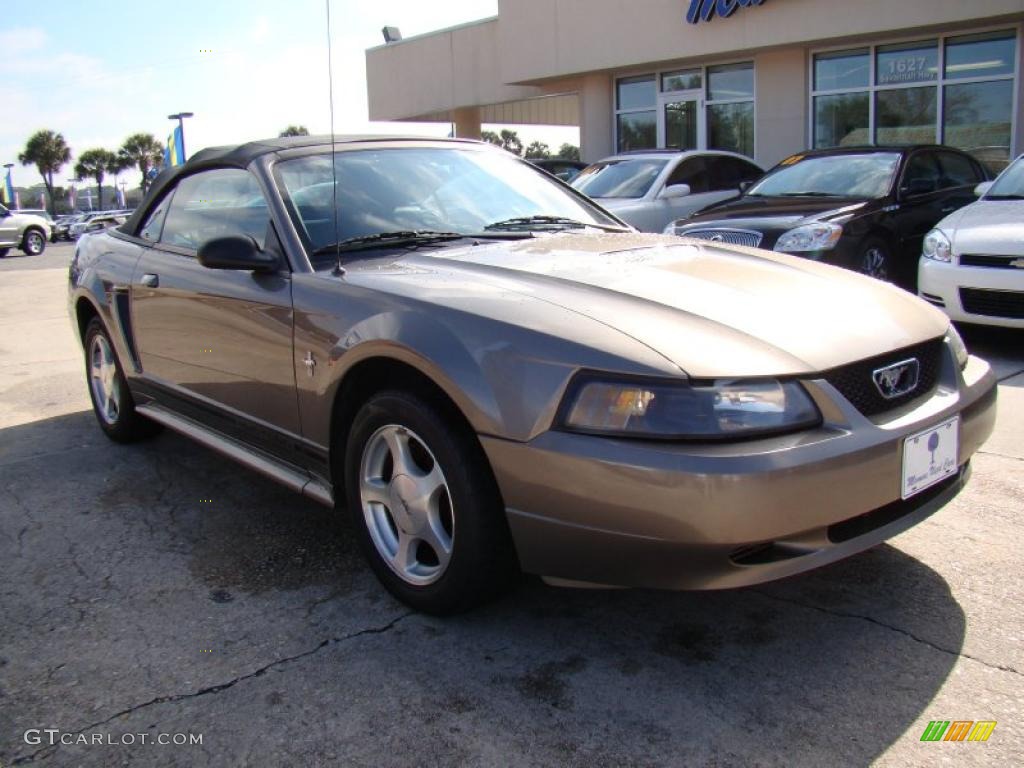 2001 Mustang V6 Convertible - Mineral Grey Metallic / Medium Graphite photo #2