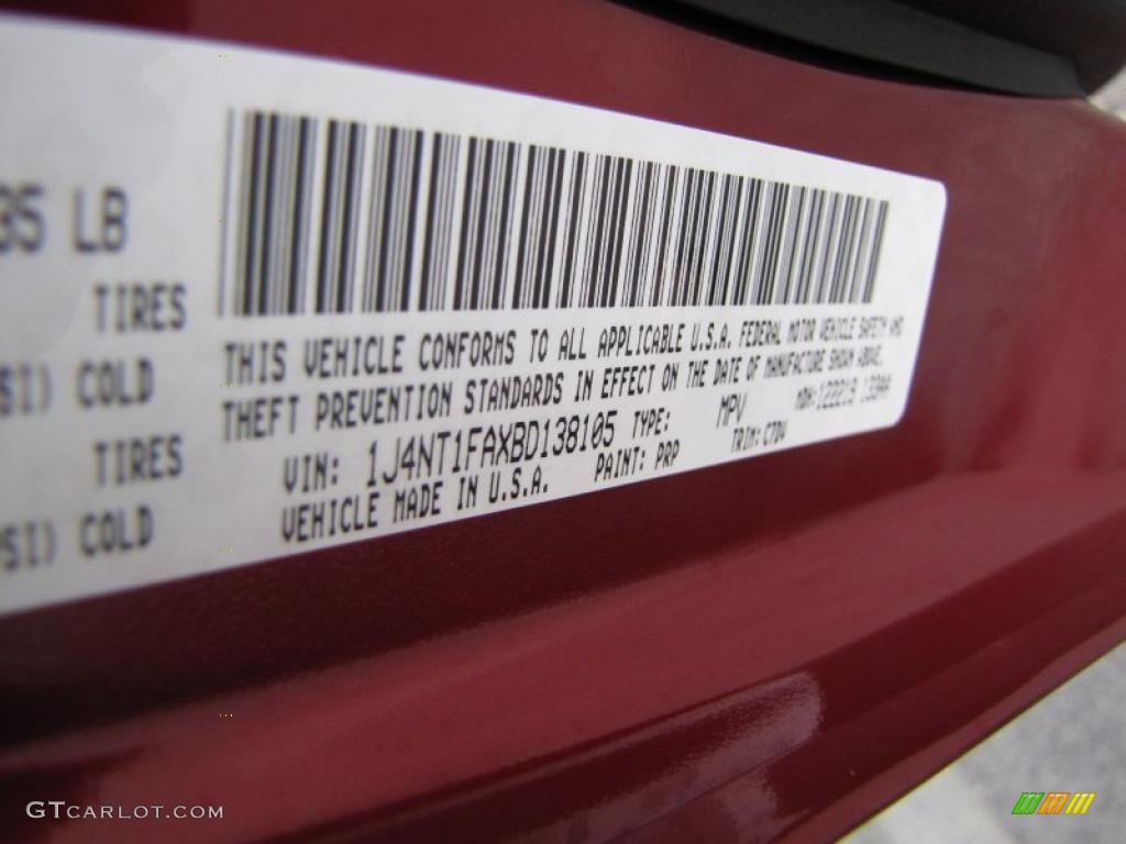 2011 Compass Color Code PRP for Deep Cherry Red Crystal Pearl Photo #43461900