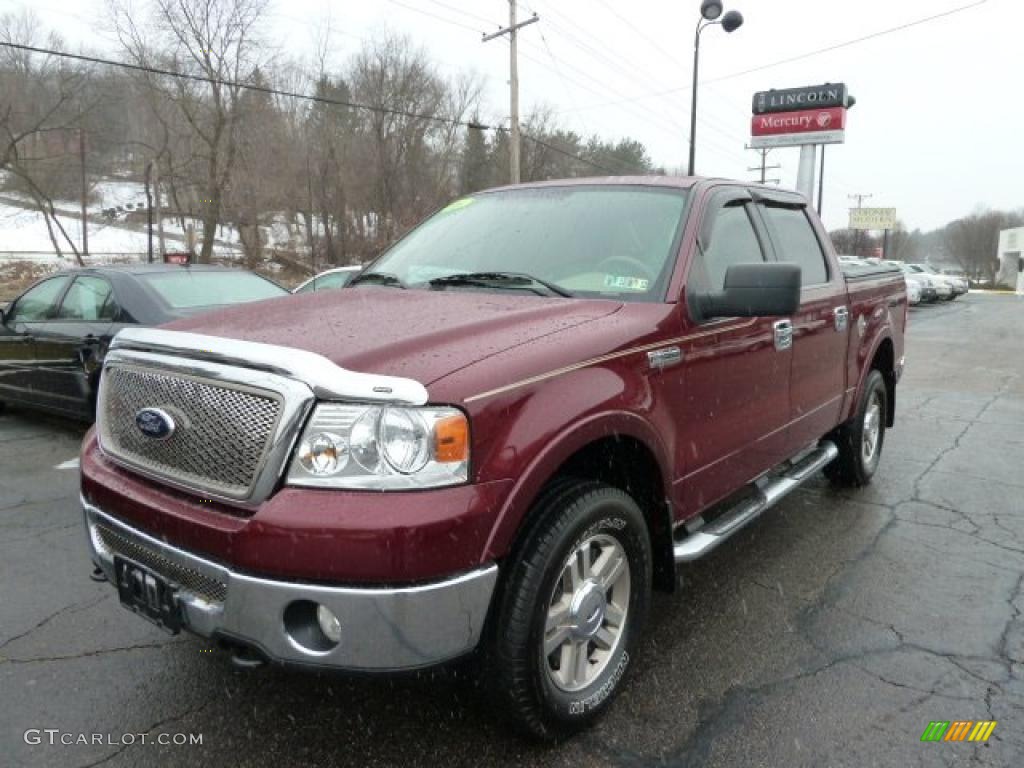 2006 F150 XLT SuperCrew 4x4 - Dark Toreador Red Metallic / Tan photo #1