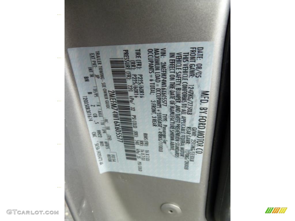 2006 Grand Marquis Color Code JP for Silver Birch Metallic Photo #43465825