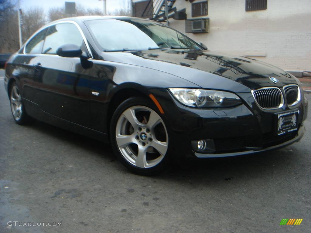 2007 3 Series 328xi Coupe - Jet Black / Cream Beige photo #2
