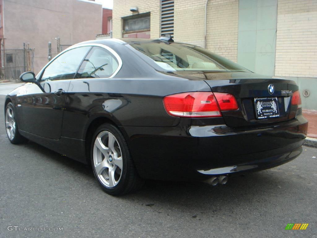2007 3 Series 328xi Coupe - Jet Black / Cream Beige photo #3