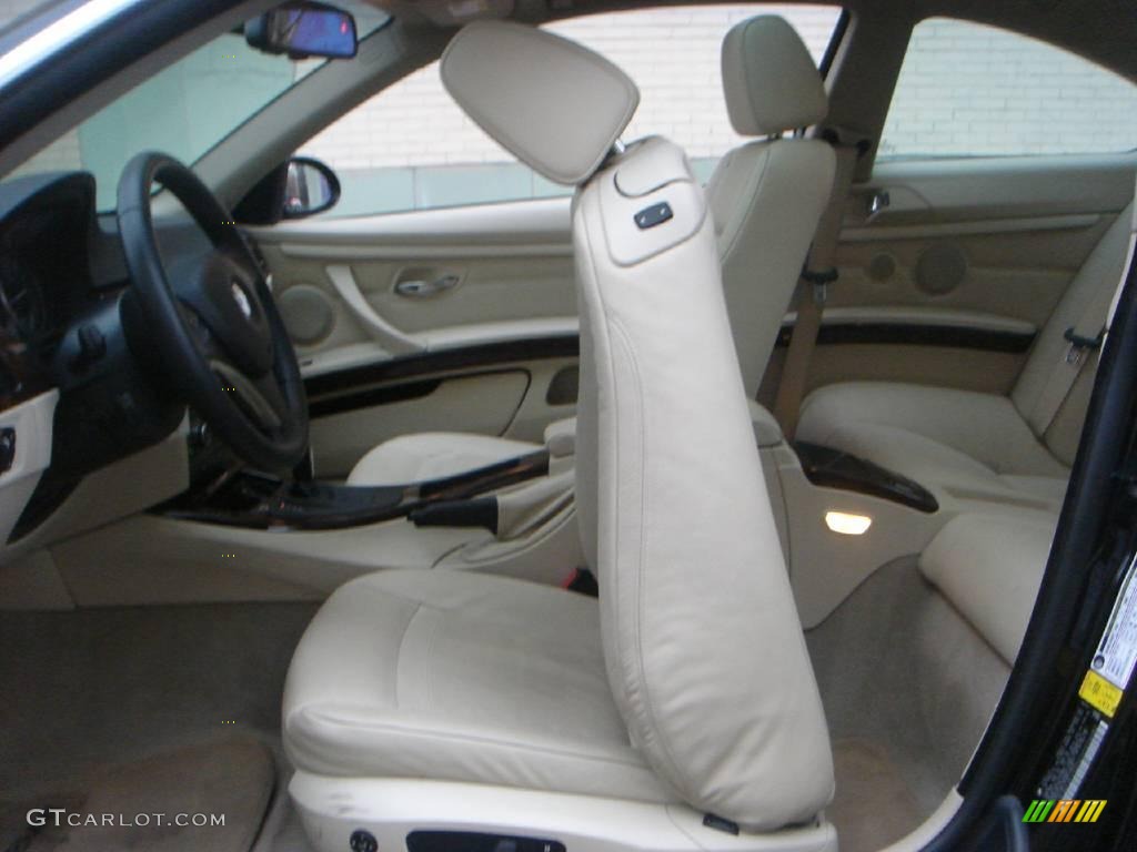 2007 3 Series 328xi Coupe - Jet Black / Cream Beige photo #8