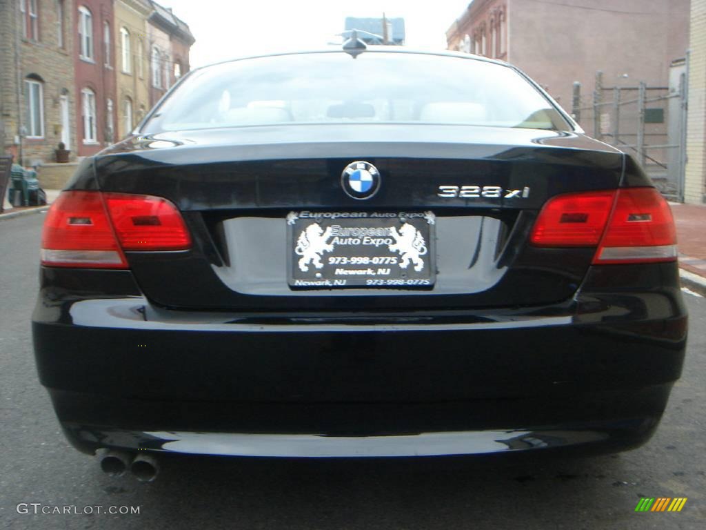 2007 3 Series 328xi Coupe - Jet Black / Cream Beige photo #10