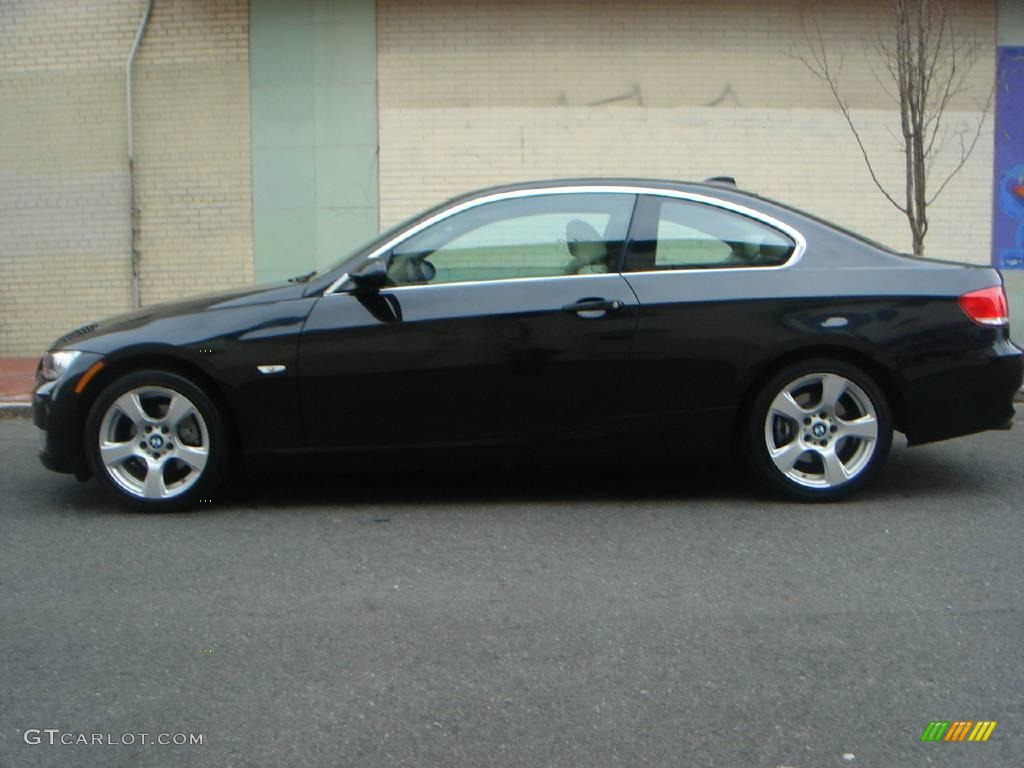 2007 3 Series 328xi Coupe - Jet Black / Cream Beige photo #11