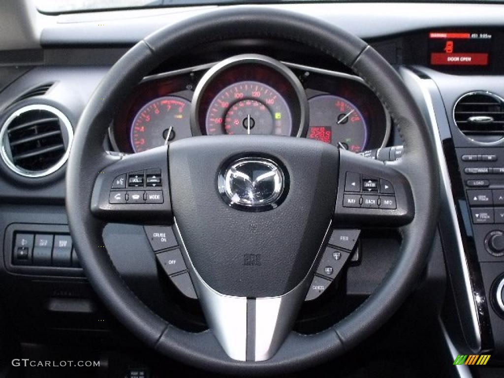 2010 Mazda CX-7 s Grand Touring AWD Black Steering Wheel Photo #43468130