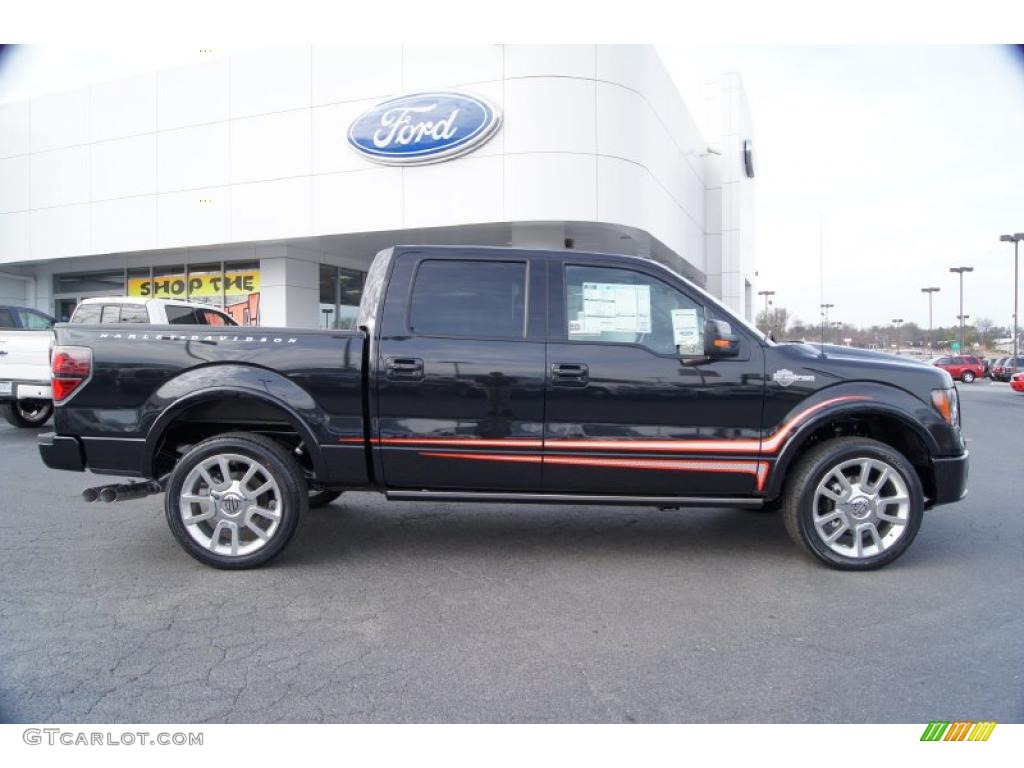 2011 F150 Harley-Davidson SuperCrew 4x4 - Tuxedo Black Metallic / Black/Silver Smoke photo #2