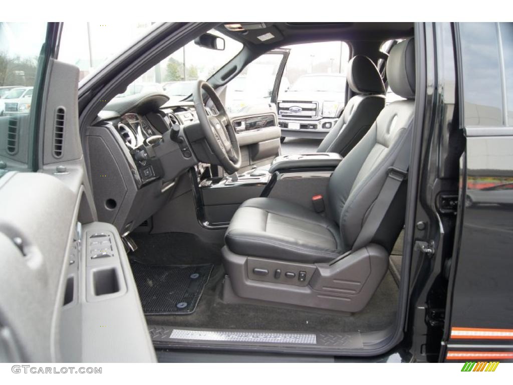 Black/Silver Smoke Interior 2011 Ford F150 Harley-Davidson SuperCrew 4x4 Photo #43472723