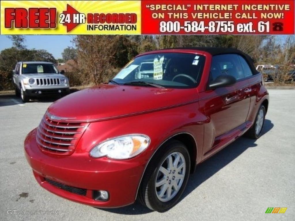 2007 PT Cruiser Touring Convertible - Inferno Red Crystal Pearl / Pastel Slate Gray photo #1