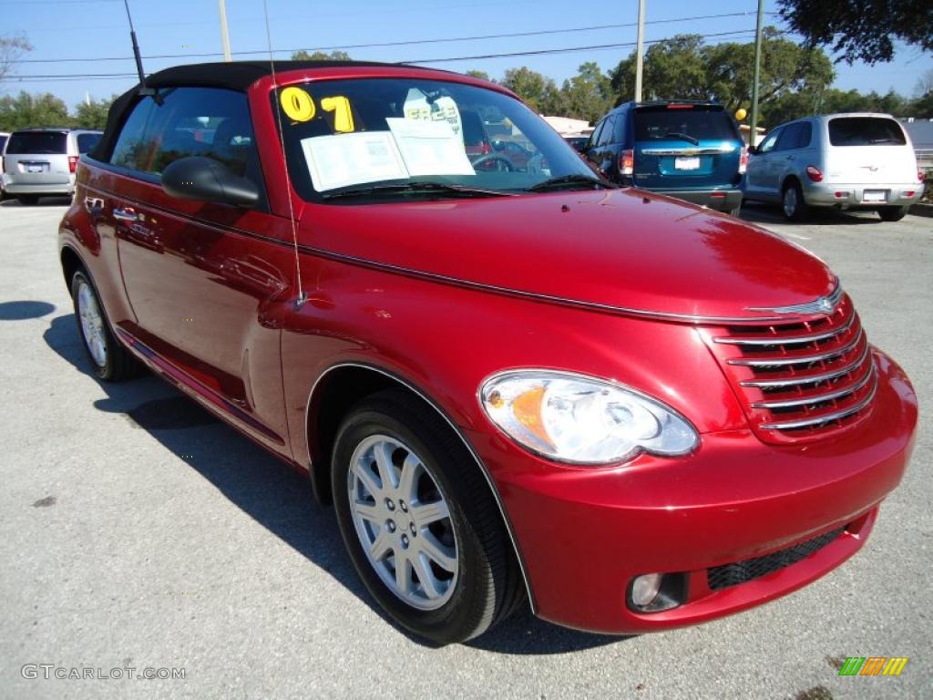 2007 PT Cruiser Touring Convertible - Inferno Red Crystal Pearl / Pastel Slate Gray photo #11