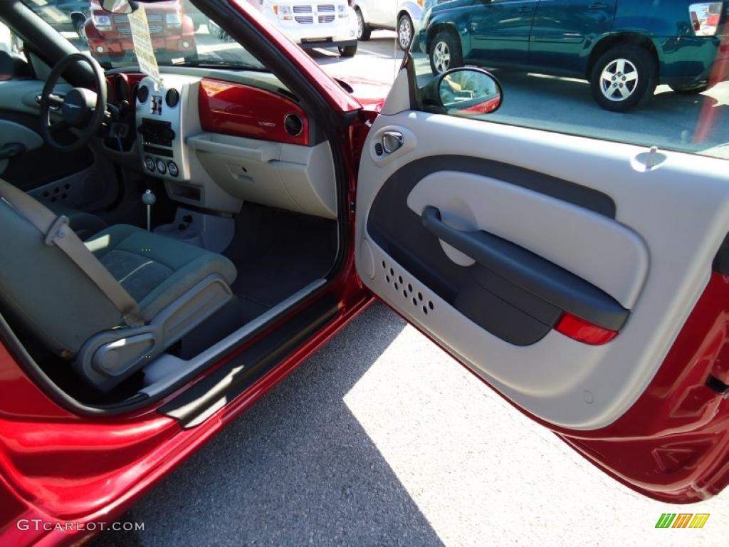 2007 PT Cruiser Touring Convertible - Inferno Red Crystal Pearl / Pastel Slate Gray photo #12