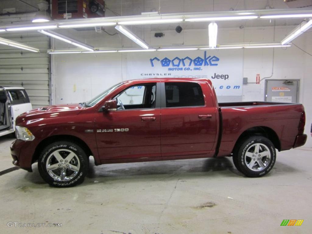 2011 Ram 1500 Sport Crew Cab 4x4 - Deep Cherry Red Crystal Pearl / Dark Slate Gray photo #1