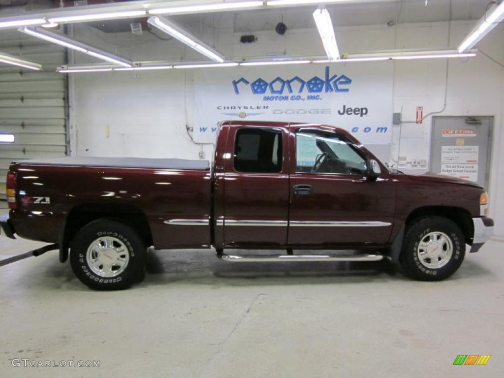 2001 Sierra 1500 SLE Extended Cab 4x4 - Dark Toreador Red Metallic / Graphite photo #3