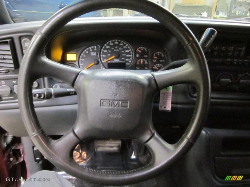 2001 GMC Sierra 1500 SLE Extended Cab 4x4 Graphite Steering Wheel Photo #43478686
