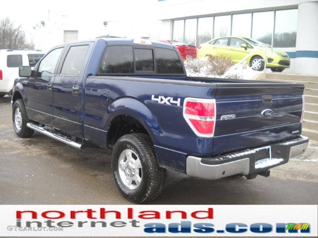 2011 F150 XLT SuperCrew 4x4 - Dark Blue Pearl Metallic / Steel Gray photo #8