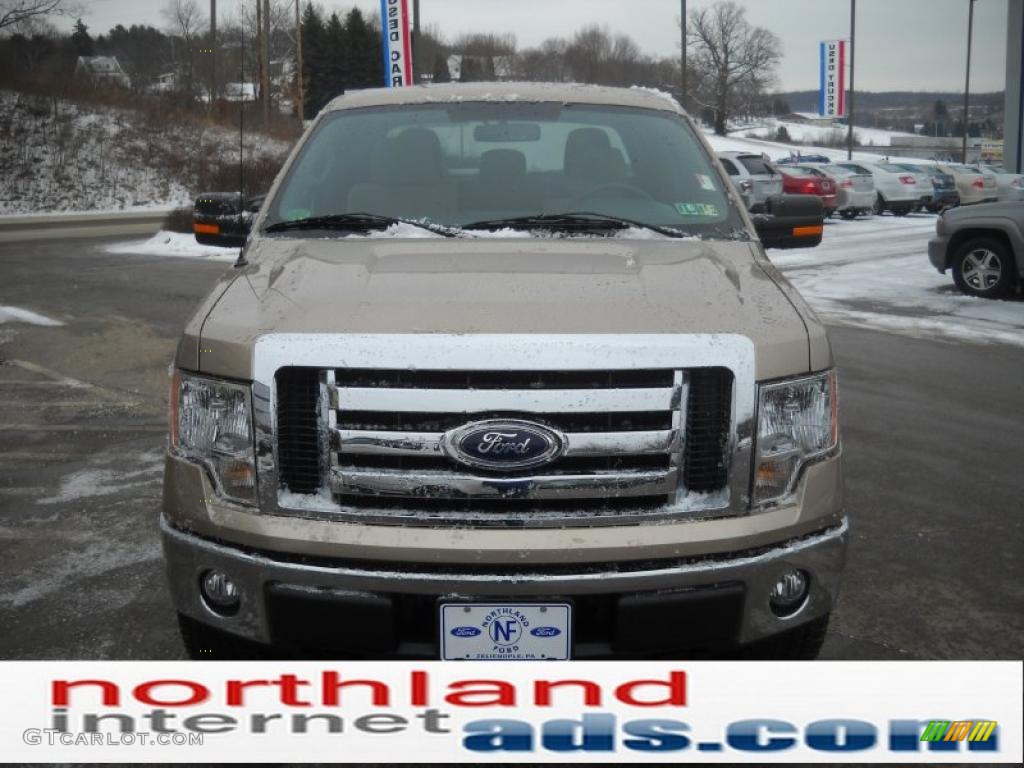 2011 F150 XLT SuperCrew 4x4 - Pale Adobe Metallic / Pale Adobe photo #3