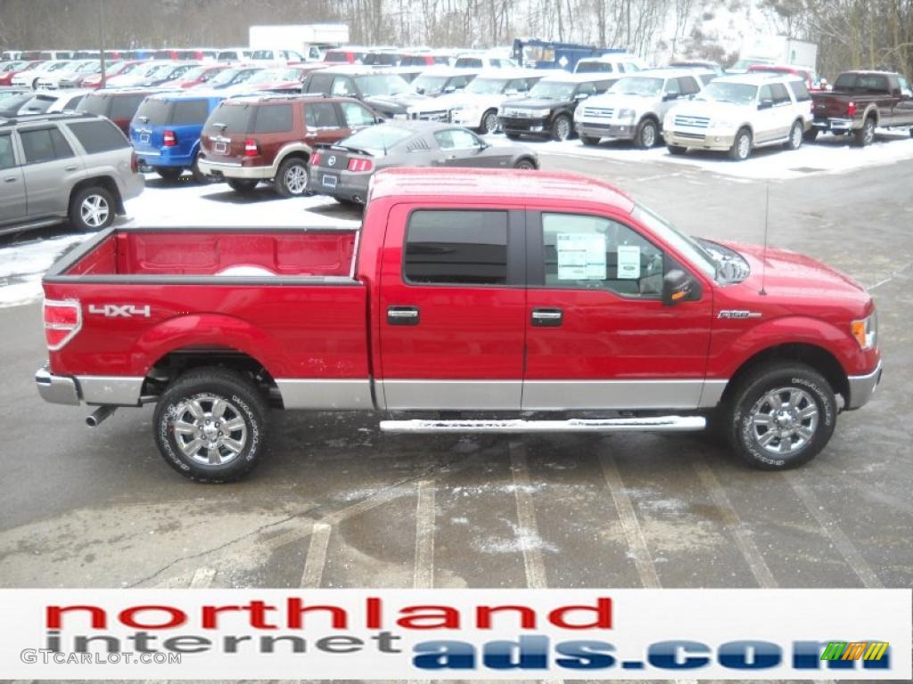 2011 F150 XLT SuperCrew 4x4 - Red Candy Metallic / Steel Gray photo #5