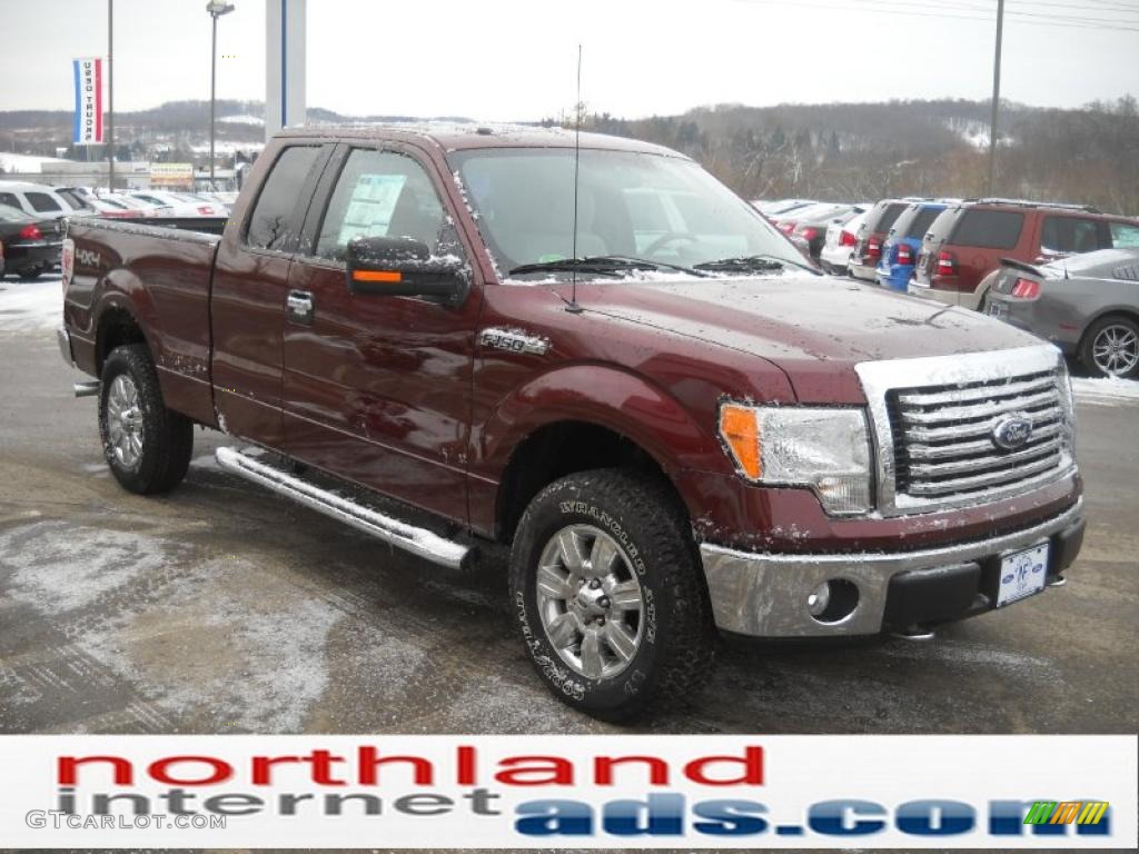 2010 F150 XLT SuperCab 4x4 - Royal Red Metallic / Medium Stone photo #4