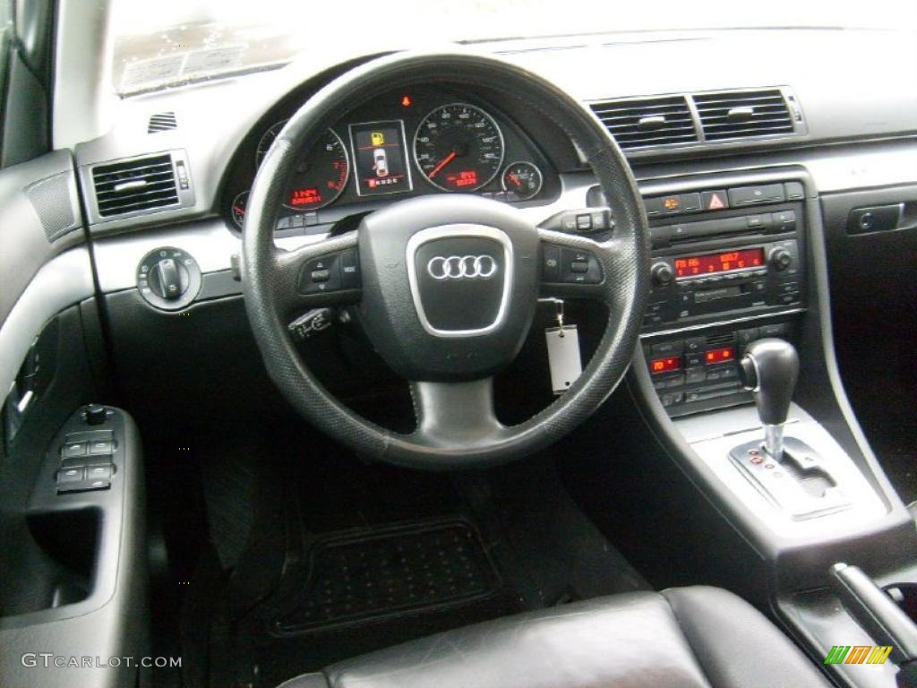 2005 Audi A4 2.0T quattro Sedan Ebony Dashboard Photo #43481631