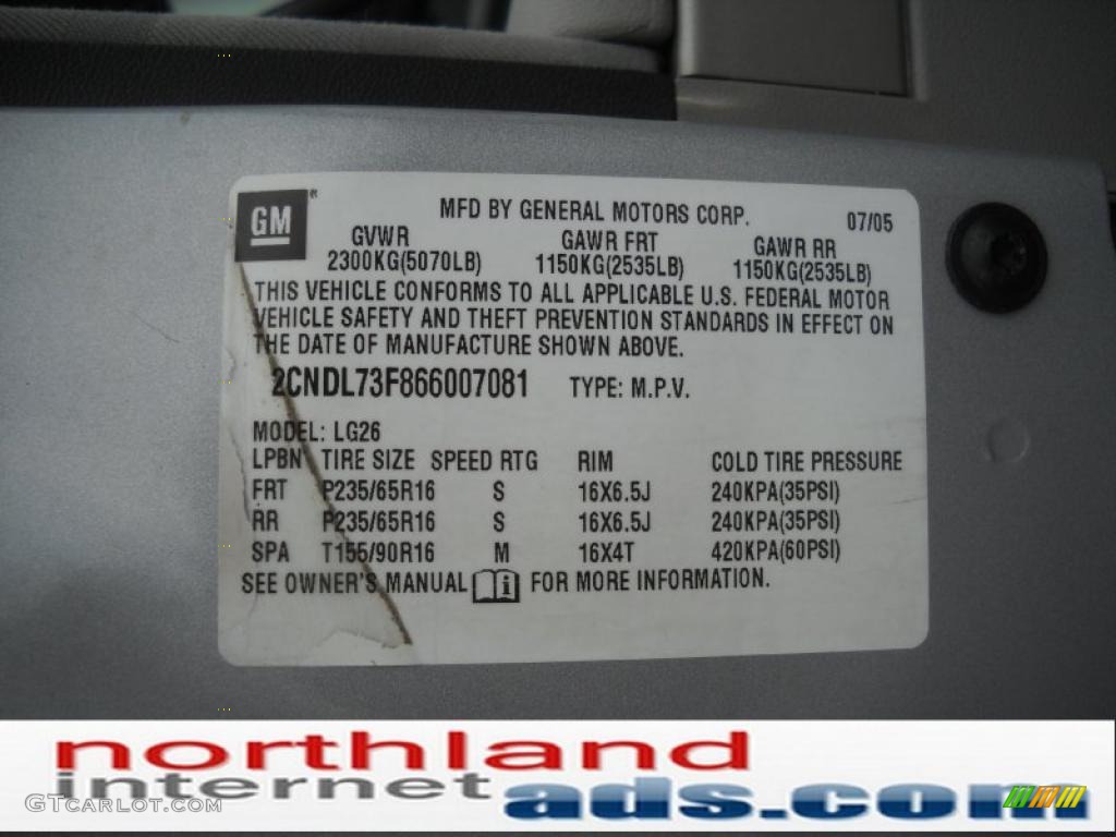 2006 Equinox LT AWD - Galaxy Silver Metallic / Light Gray photo #12