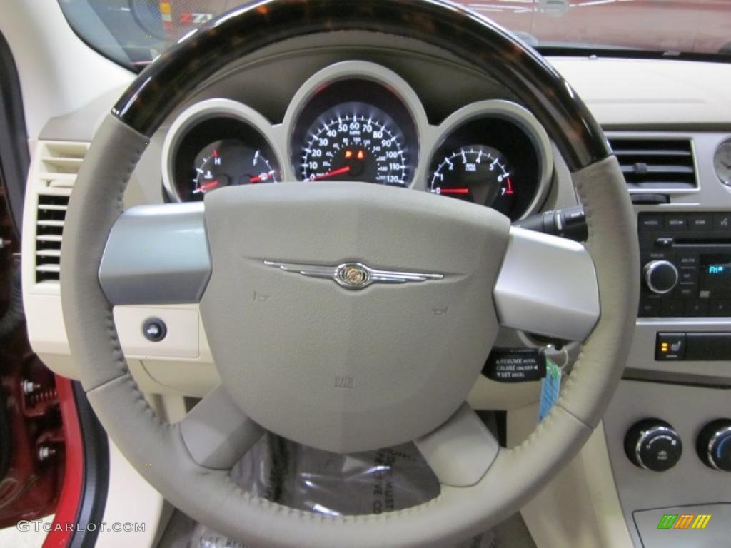 2010 Chrysler Sebring Limited Sedan Medium Pebble Beige/Cream Steering Wheel Photo #43486704