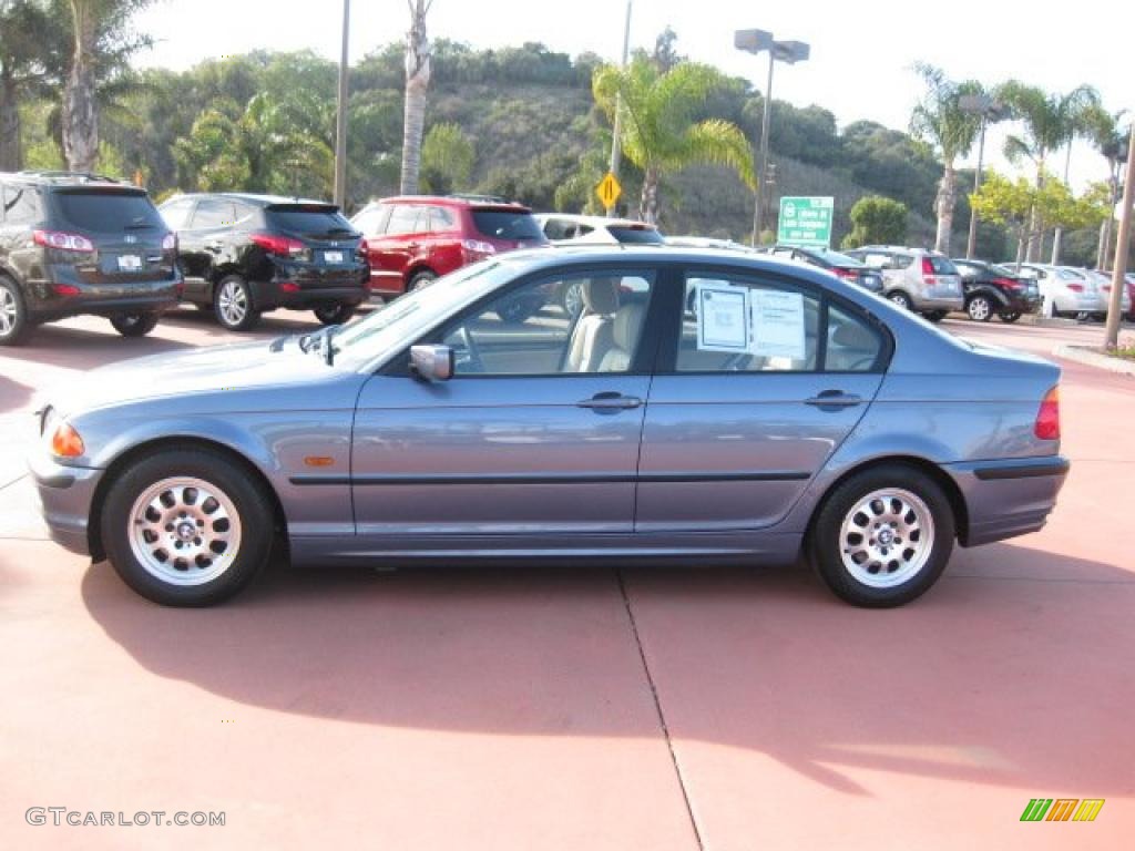 2000 3 Series 323i Sedan - Steel Blue Metallic / Sand photo #3