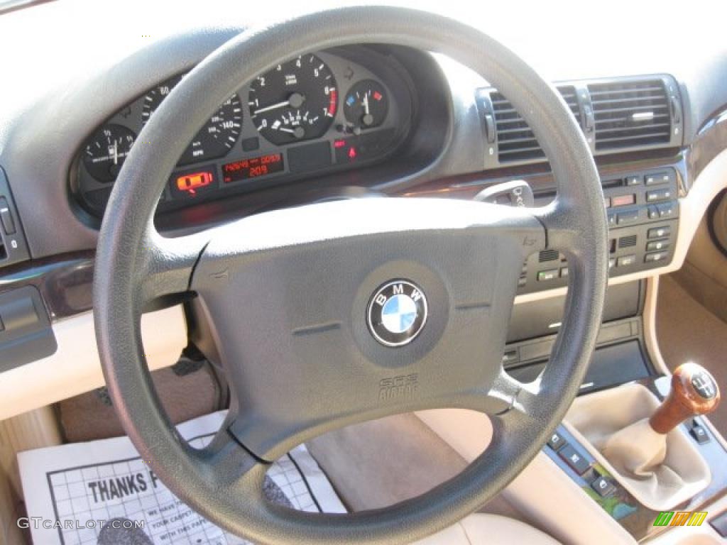 2000 BMW 3 Series 323i Sedan Sand Steering Wheel Photo #43493689