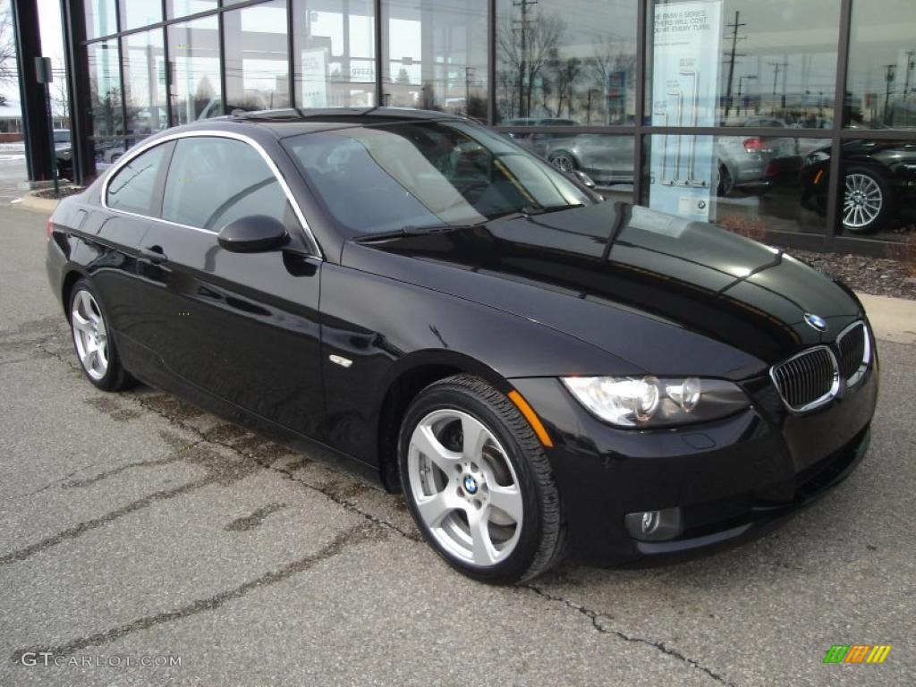 2008 3 Series 328xi Coupe - Jet Black / Black photo #3